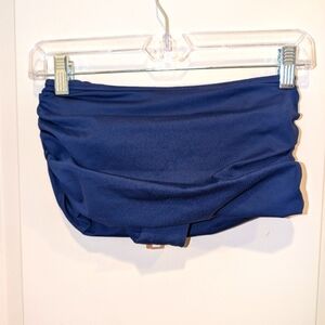 SKIMS Swim Midnight Navy Blue Ruched Skirt Bikini Bottoms XXS